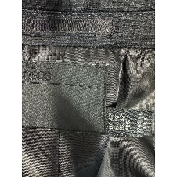 ASOS Blazer Mens 42 Black Glen Plaid Stretch Sport Coat NEW - Picture 12 of 15